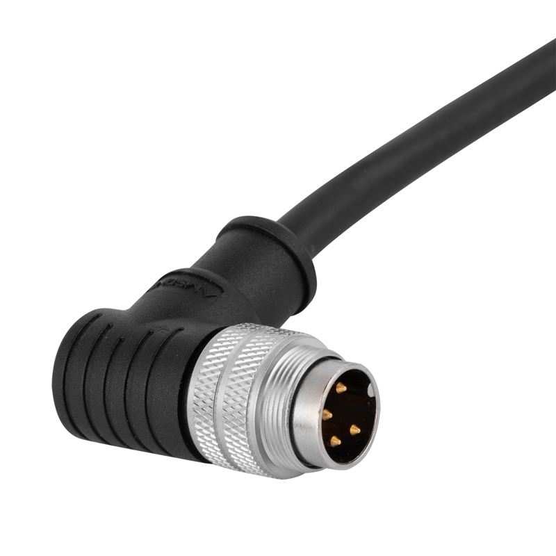 Штекер M16, кабельный разъем, контакт: 3, предварительно сформованный с кабелем, наклонен к открытому концу, код A, спецификация кабеля и длина: переменная