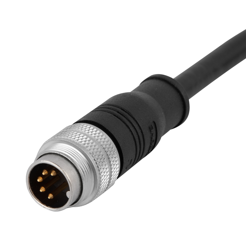 Штекер M16, кабельный разъем, контакт: 5, предварительно сформованный с кабелем, прямой к открытому концу, код B, спецификация кабеля и длина: переменная