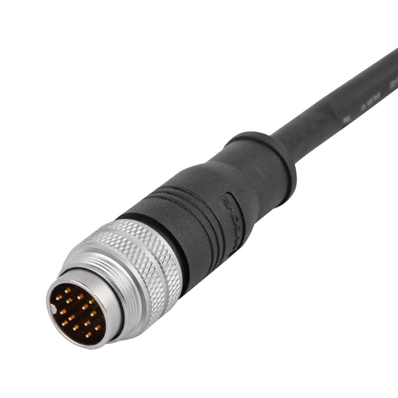 Штекер M16, кабельный разъем, контакт: 19, предварительно сформованный с кабелем, прямой к открытому концу, код A, спецификация кабеля и длина: переменная