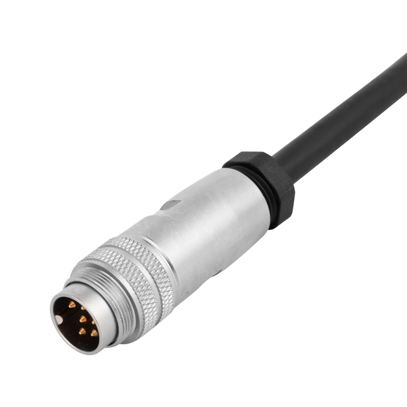 Штыревой кабельный разъем M16, контакты: 6, монтаж на месте, соединение под пайку, код A, 6-8 мм, прямой