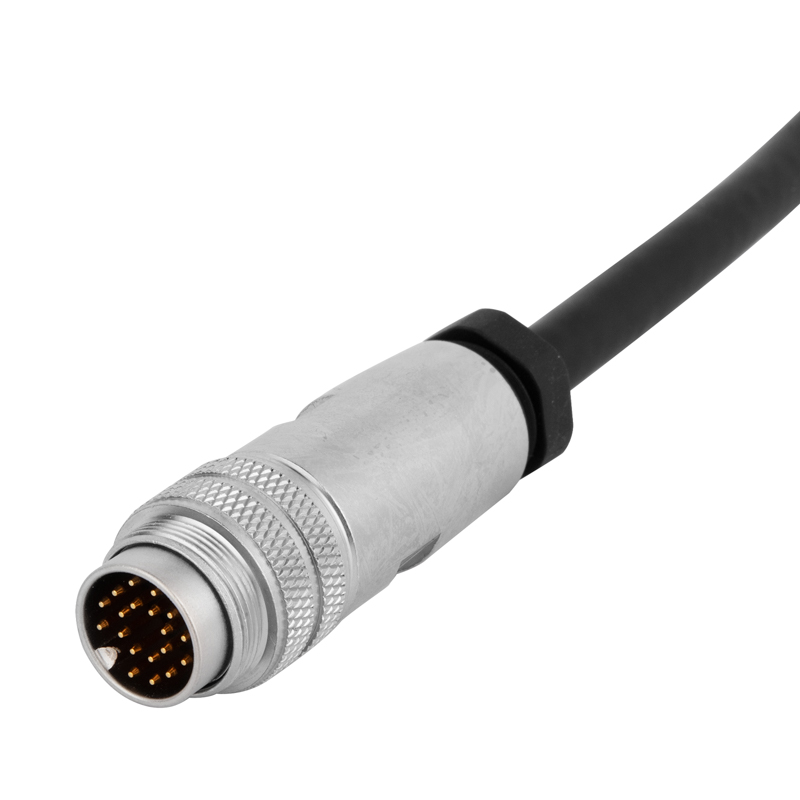 Штыревой кабельный разъем M16, контакты: 19, тип сборки на месте, соединение под пайку, код A, 6-8 мм, прямой, совместимый с AISG