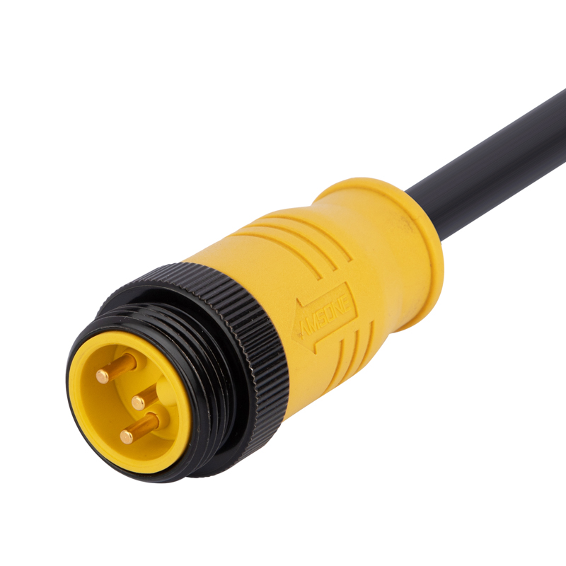 Кабель лотка электропитания и управления, штыревой кабельный разъем 7/8"-16UNF, контакты: 4, соединение под пайку, прямой, предварительно отформованный, односторонний, IP67, TC-ER/600V (AWG14), сертифицирован UL, длина кабеля: переменная