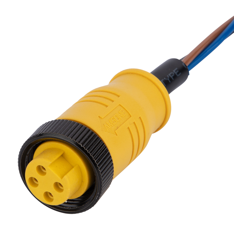 Кабель лотка электропитания и управления, гнездовой кабельный разъем 7/8"-16UNF, контакты: 4, соединение под пайку, прямой, предварительно формованный, односторонний, IP67, TC-ER/600V (AWG14), сертифицирован UL, длина кабеля: переменная