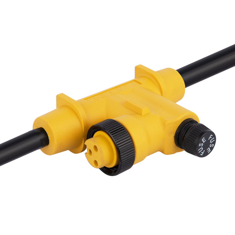 Электрический силовой кабель, кабельный разъем 7/8"-16UNF, контакты: 5, соединение под пайку, вилка прямая к розетке, формованная под углом, IP67, ITC/PLTC (AWG18 для наружного использования, сертифицировано UL, длина кабеля: переменная