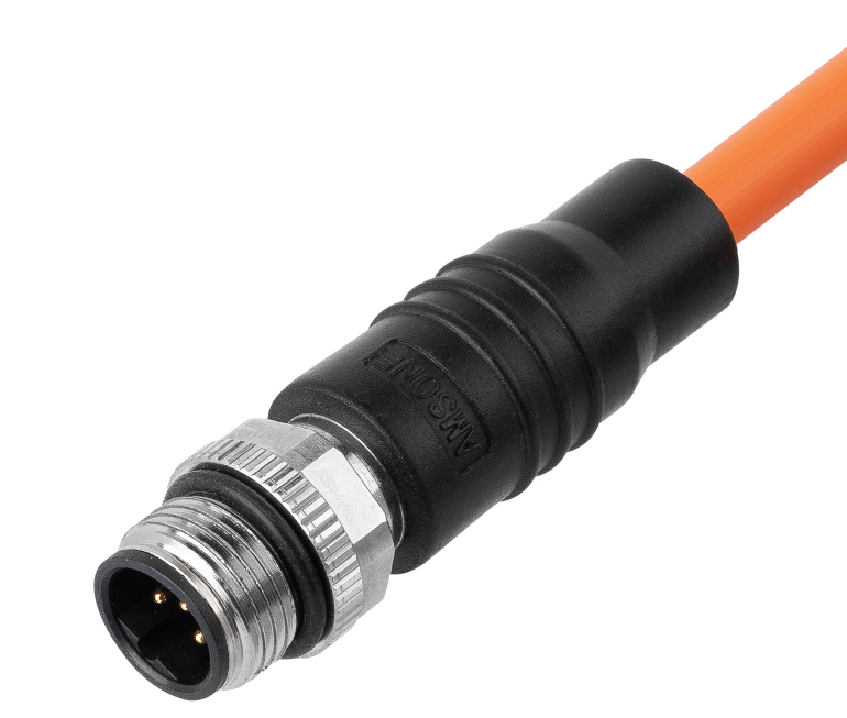 Формованный кабельный разъем M12, гнездовой, контактов: 5, соединение под пайку, код B, прямой, IP67,4A\60V