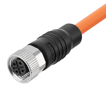 Формованный кабельный разъем M12, гнездовой, контактов: 5, соединение под пайку, код B, прямой, IP67,4A\60V