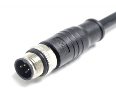 Формованный кабельный разъем M12, вилка, контакты: 4, соединение под пайку, L-код, прямой, IP67