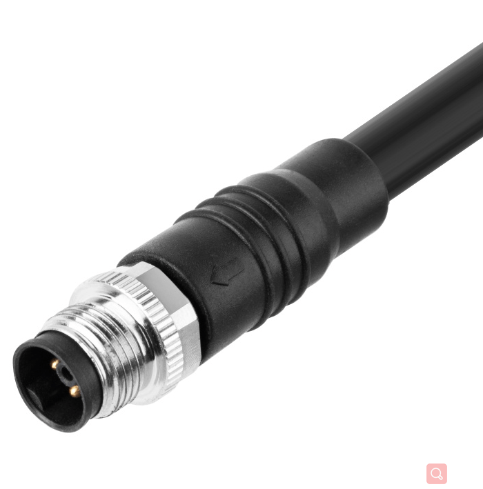 Формованный кабельный разъем M12, вилка, контакты: 3, соединение под пайку, код K, прямой, IP67