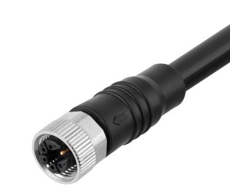 Формованный кабельный разъем M12, гнездо, контактов: 3, соединение под пайку, код M, прямой, IP67