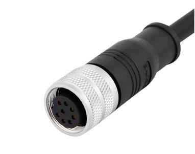 Формованный кабельный разъем M16, гнездо, контактов: 12, соединение под пайку, прямое, IP67, экранируемое, сертифицировано UL