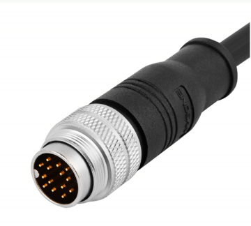 Формованный кабельный разъем M16, штекер, контакты: 24, соединение под пайку, прямой, IP67, экранируемый, сертифицирован UL